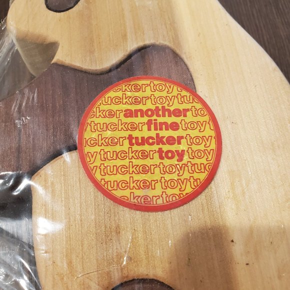 New Vintage Wooden Panda Scroll Saw Puzzle 5 Piece Stained Tucker Toys 9" - Picture 7 of 11